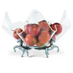 Equestrian Decor Arthur Court Acrylic Bowl With Horse Stand - 14