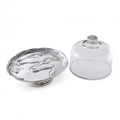 Equestrian Decor Arthur Court Equestrian Footed Plate With Glass Dome - 8"