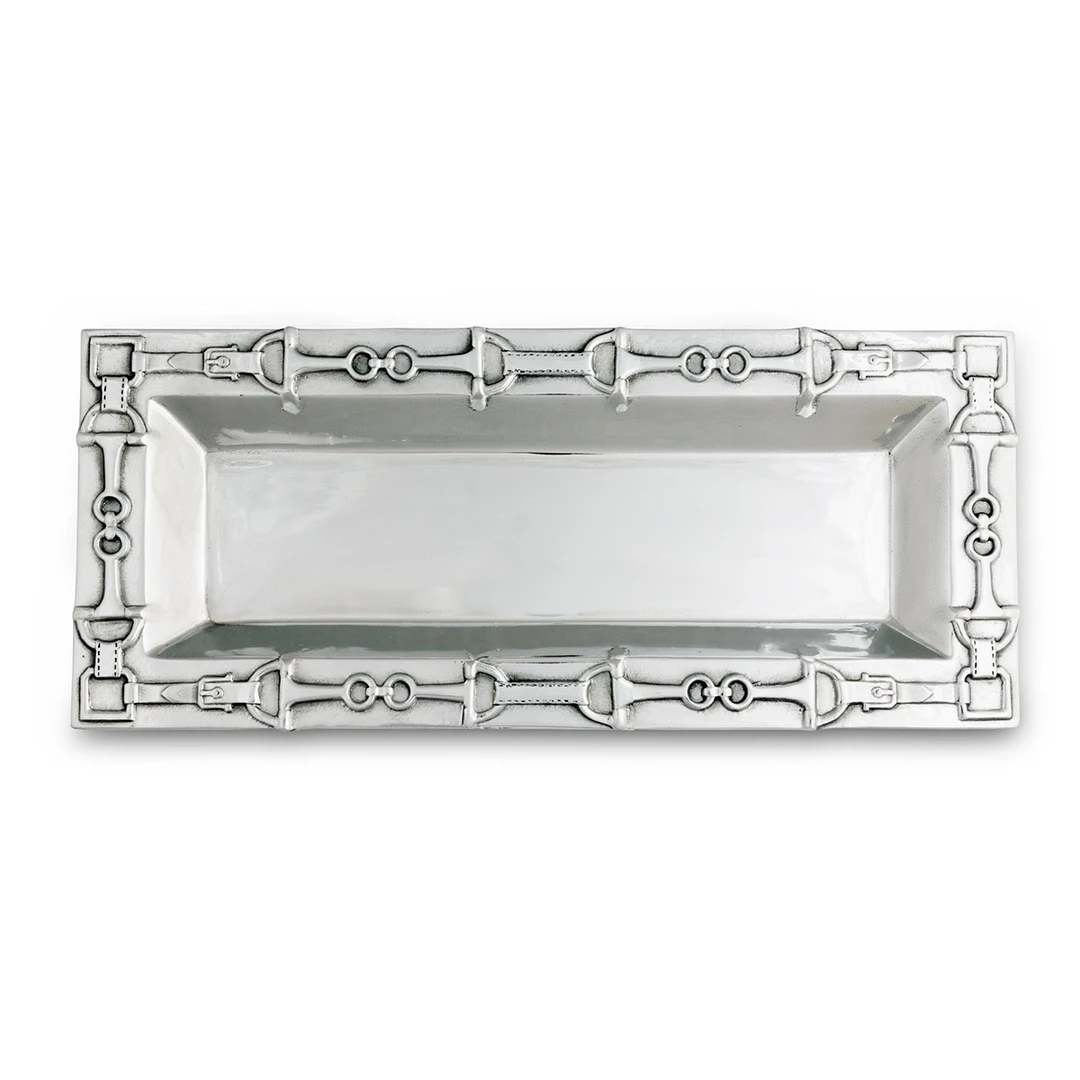 Budget 🎉 Arthur Court Equestrian Oblong Tray - Bit Pattern Equestrian Decor 🔔 3 Arthur Court Equestrian Oblong Tray - Bit Pattern Equestrian Decor