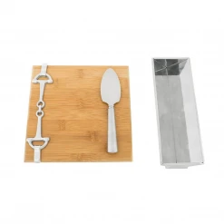 Arthur Court Equestrian Bamboo Cheese Set