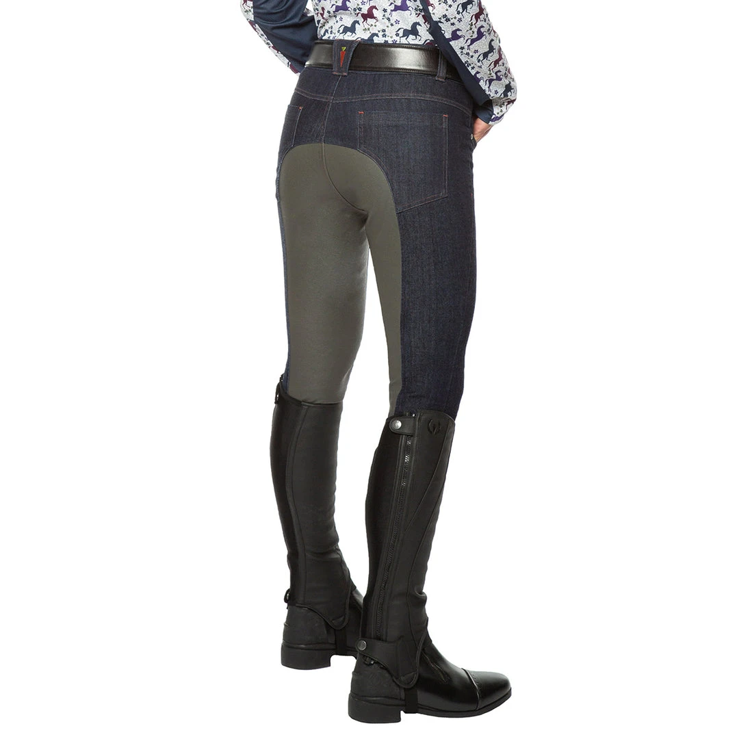 Hot Sale ✨ Kerrits Women's Stretch Denim Full Seat Breech Breeches ✨ 6 Kerrits Women's Stretch Denim Full Seat Breech Breeches