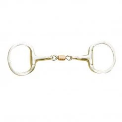 English Riding Supply Centaur Stainless Steel Copper Roller Eggbutt With Flat Rings Horse Bits