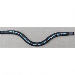 English Bridles Red Barn By KL Select Blue Bead And Crystal Browband