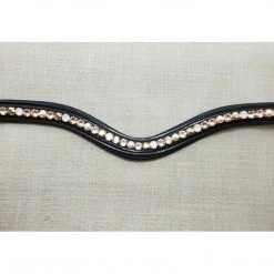 Red Barn By KL Select Curved Rose Pearl Browband English Bridles