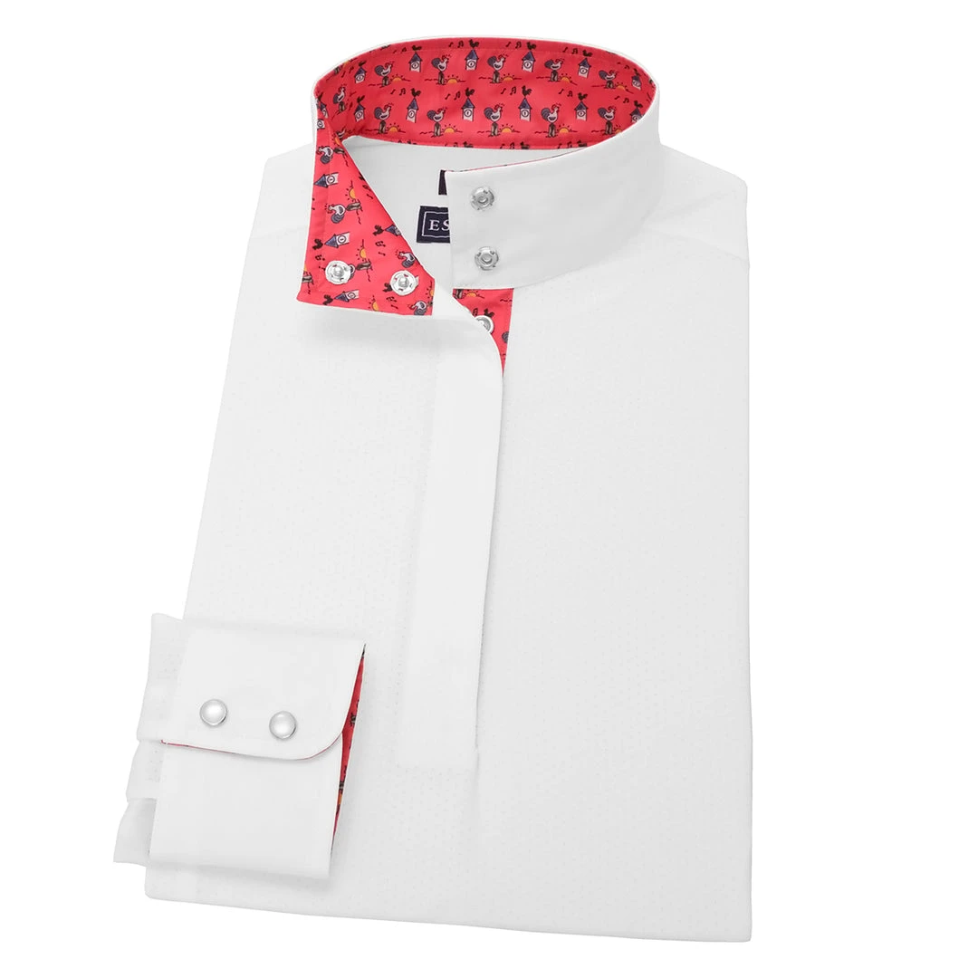 Cheap ❤️ Show ⌛ Shirts Essex Classics Girls "Roosters" Talent Yarn Straight Collar Long Sleeve Show Shirt 😍 3 Show Shirts Essex Classics Girls "Roosters" Talent Yarn Straight Collar Long Sleeve Show Shirt