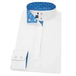 Cheap ❤️ Show ⌛ Shirts Essex Classics Girls "Roosters" Talent Yarn Straight Collar Long Sleeve Show Shirt 😍 9 Show Shirts Essex Classics Girls