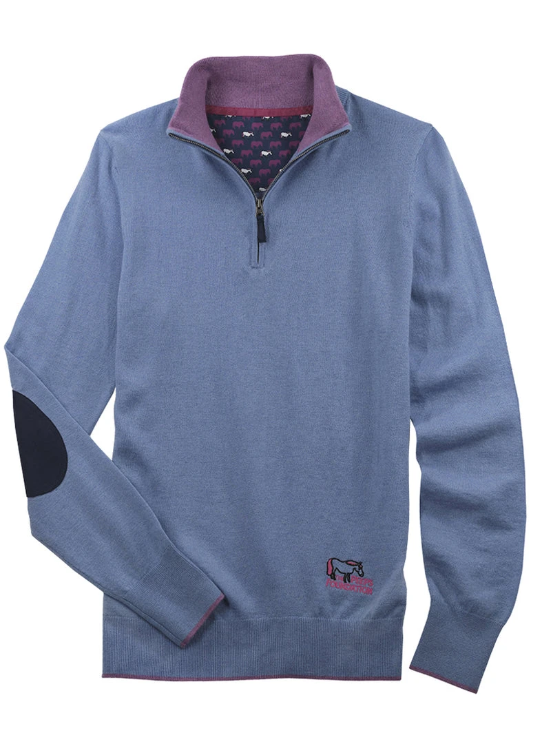 Cheap ✔️ Sweaters Essex Classics “Trey” Quarter-Zip Sweater "Peeps" Light Denim ❤️ 3 Sweaters Essex Classics “Trey” Quarter-Zip Sweater "Peeps" Light Denim