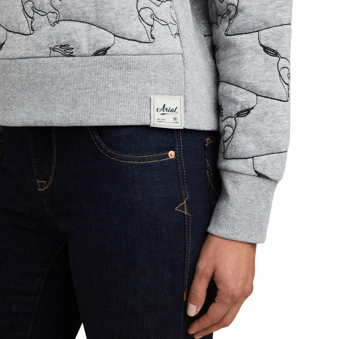 Outlet 💯 Ariat Women's Contour Equine Crew Sweatshirt ⭐ 5 Ariat Women's Contour Equine Crew Sweatshirt