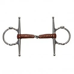 Partrade Metalab Leather Full Cheek Gag Pinchless Snaffle Bit