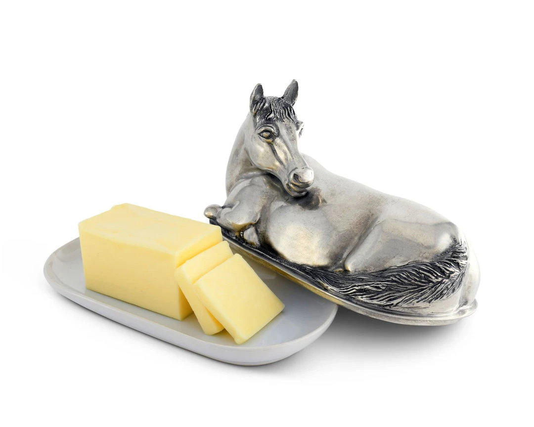 Brand new ⭐ Equestrian Decor Arthur Court Horse Butter Dish ❤️ 3 Equestrian Decor Arthur Court Horse Butter Dish