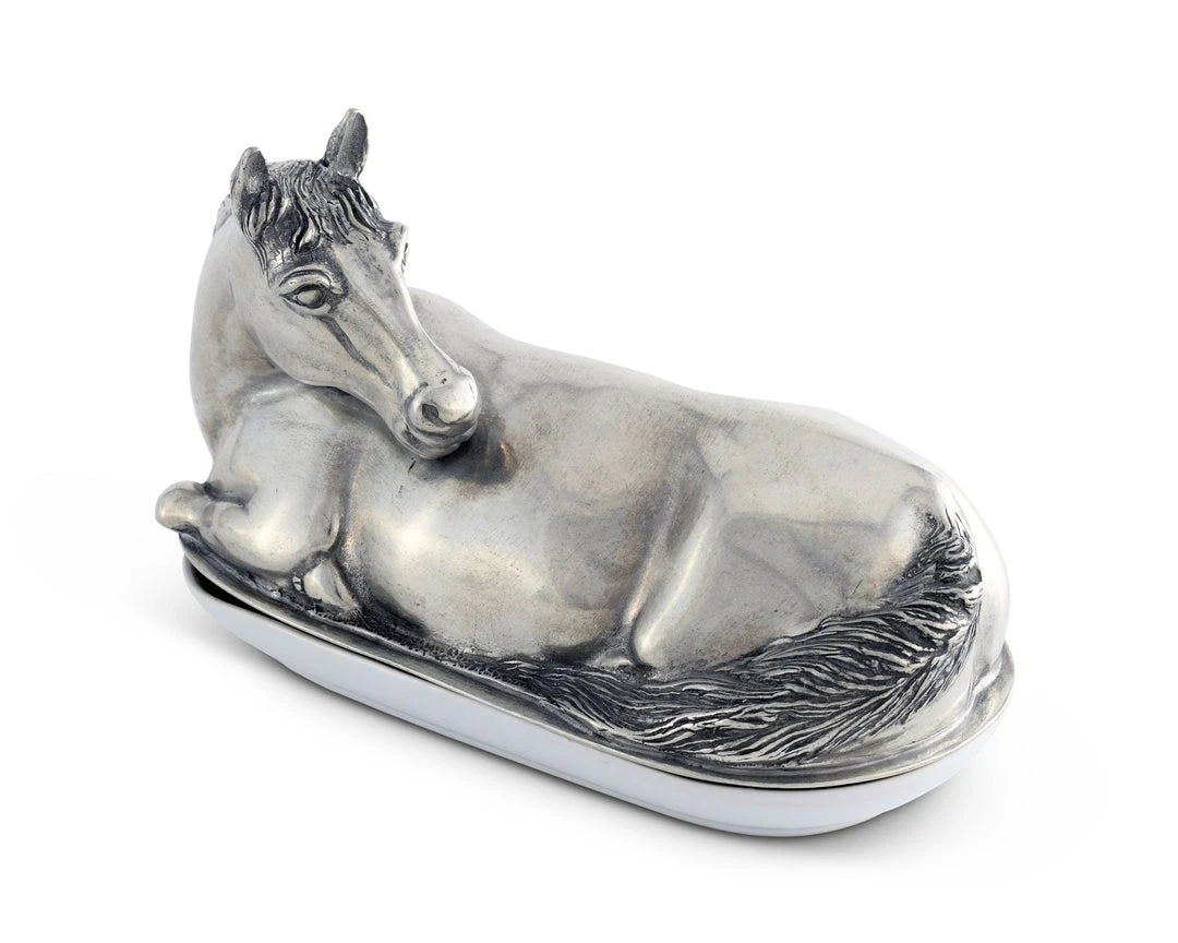 Brand new ⭐ Equestrian Decor Arthur Court Horse Butter Dish ❤️ 4 Equestrian Decor Arthur Court Horse Butter Dish