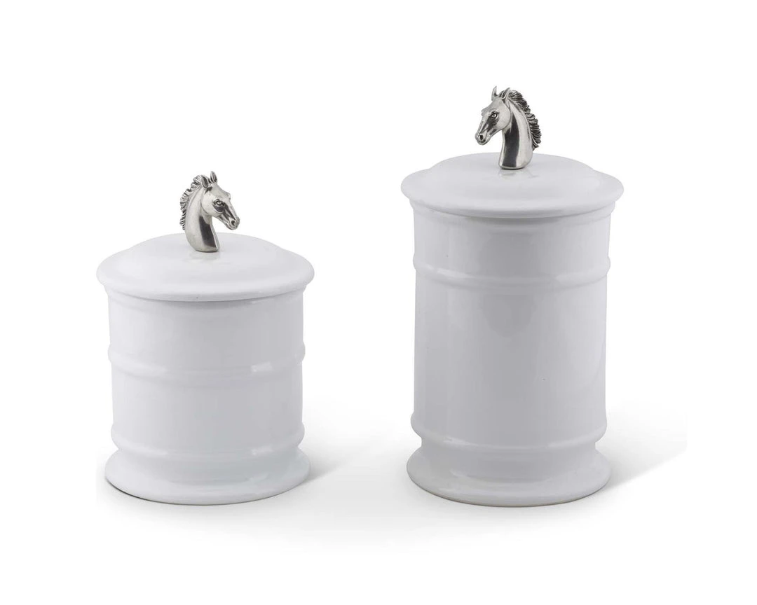 Top 10 ✔️ Equestrian Decor Arthur Court Horse Head Canister 🎁 3 Equestrian Decor Arthur Court Horse Head Canister