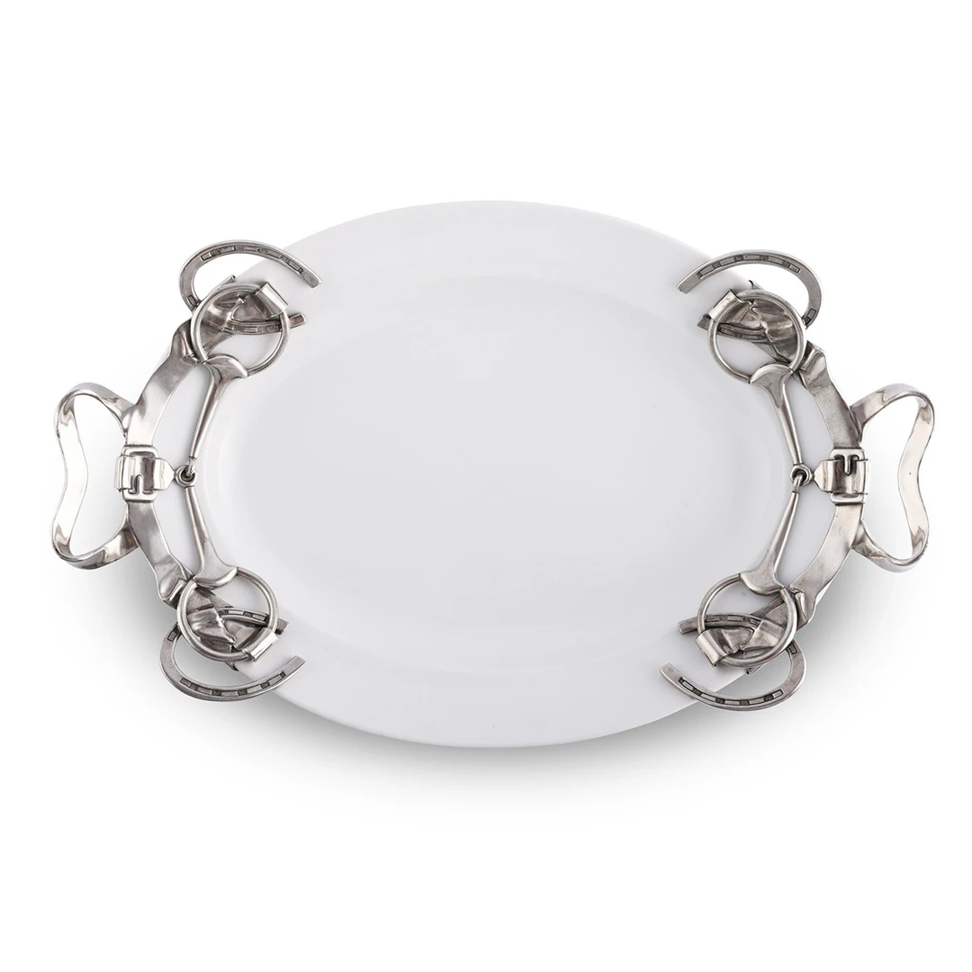 New ⭐ Arthur Court Equestrian Large Stoneware Tray Equestrian Decor 😀 4 Arthur Court Equestrian Large Stoneware Tray Equestrian Decor