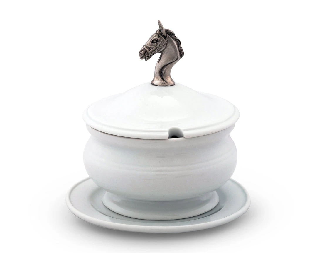 Cheap 🛒 Arthur Court Porcelain Lidded Bowl-Horse 🤩 3 Arthur Court Porcelain Lidded Bowl-Horse