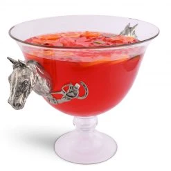 Equestrian Decor Arthur Court Horse Head Glass Ice Tub