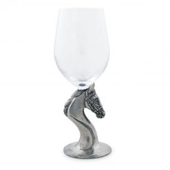 Arthur Court Wine Glass - Horse Head Equestrian Decor