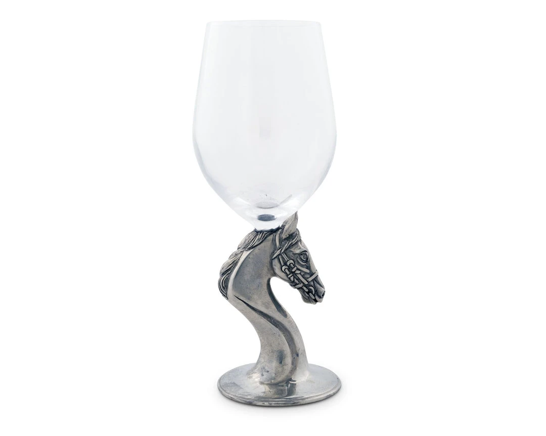 Promo ๐งจ Arthur Court Wine Glass - Horse Head Equestrian Decor ๐ 3 Arthur Court Wine Glass - Horse Head Equestrian Decor
