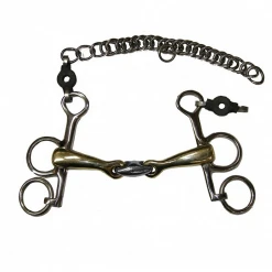 French Equestrian Jump'in Double Jointed Blocked Short Shank Pelham Bit Horse Bits