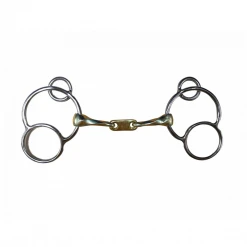 French Equestrian Horse Bits Jump' In Twisted Flat Link German 3-Ring