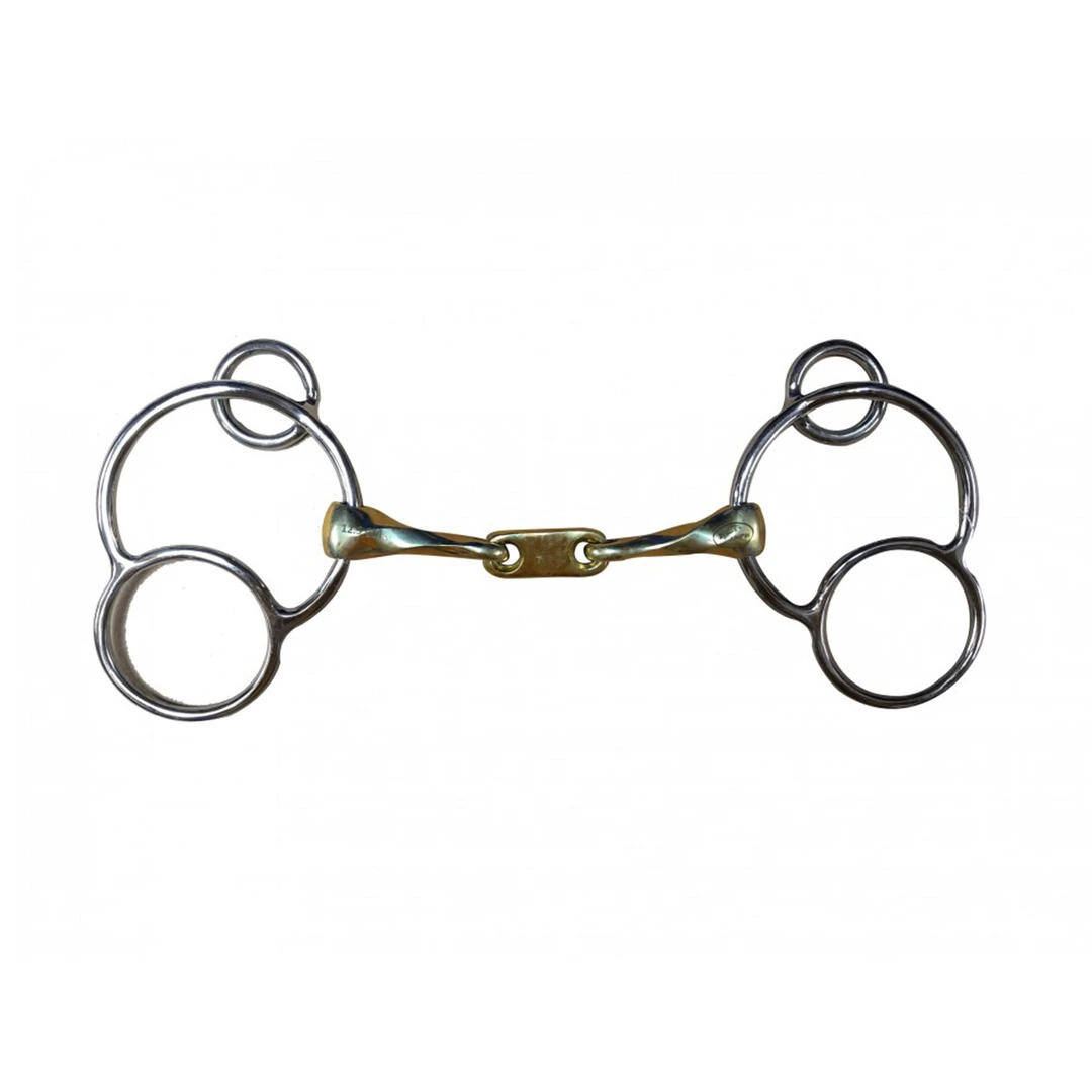 Budget 🎉 French Equestrian Horse Bits Jump' In Twisted Flat Link German 3-Ring ✨ 3 French Equestrian Horse Bits Jump' In Twisted Flat Link German 3-Ring