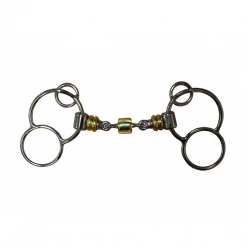 French Equestrian Horse Bits Jump'in Roller German 3-Ring Bit