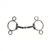 French Equestrian Jump'in Double Jointed Blue Steel With Copper Rings 3-Ring Bit