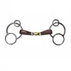 French Equestrian Horse Bits Jump'in Leather Covered French Link German 3-Ring Bit