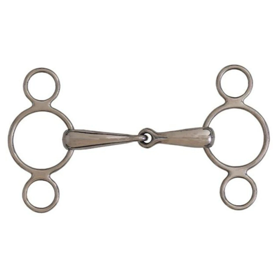 Brand new ✔️ English Riding Supply Centaur Stainless Steel 2-Ring Elevator Gag Bit Horse Bits 🎁 3 English Riding Supply Centaur Stainless Steel 2-Ring Elevator Gag Bit Horse Bits