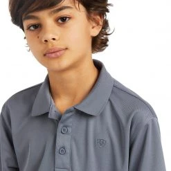 Promo ⭐ Children's Tops Ariat Boy's Tek Polo ❤️ 10 Children's Tops Ariat Boy's Tek Polo