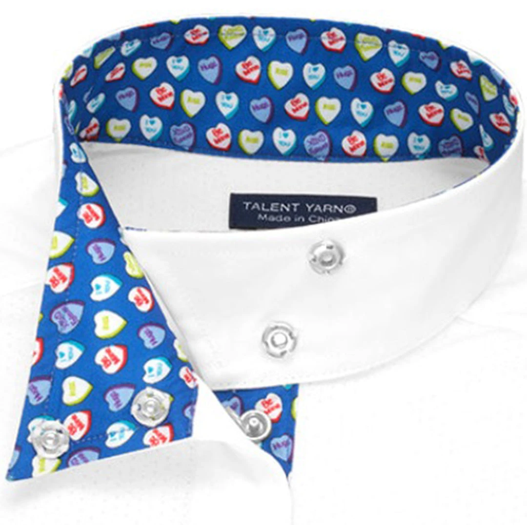 Cheap 🎁 Show Shirts Essex Classics Girls "Hearts" Talent Yarn Wrap Collar Long Sleeve Show 😀 Shirt ✨ 4 Show Shirts Essex Classics Girls "Hearts" Talent Yarn Wrap Collar Long Sleeve Show Shirt