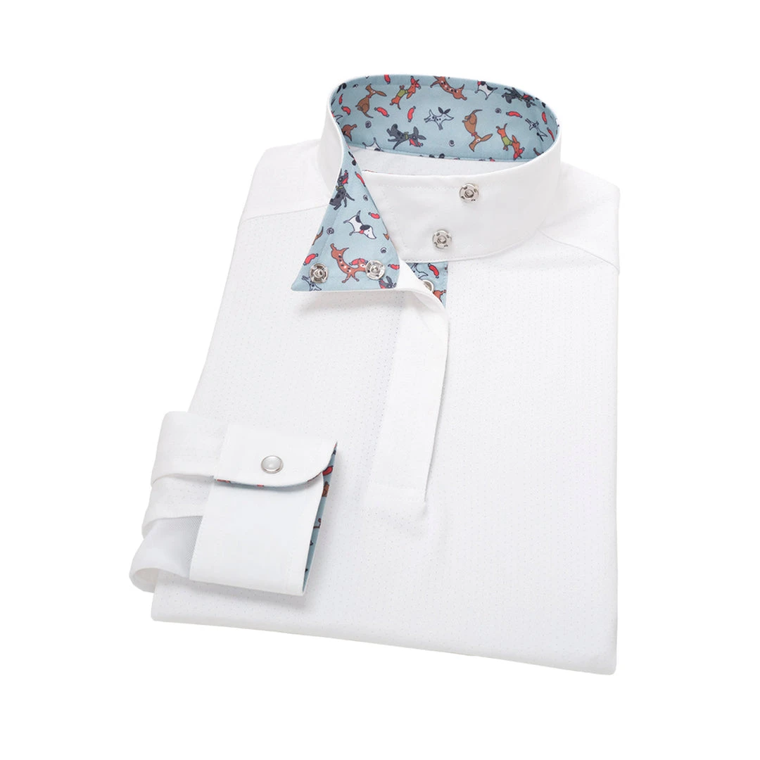 Wholesale 🔔 Essex Classics Girls "Danny & Ron's Rescue" Talent Yarn Wrap Collar Long Sleeve Show Shirt 🤩 4 Essex Classics Girls "Danny & Ron's Rescue" Talent Yarn Wrap Collar Long Sleeve Show Shirt