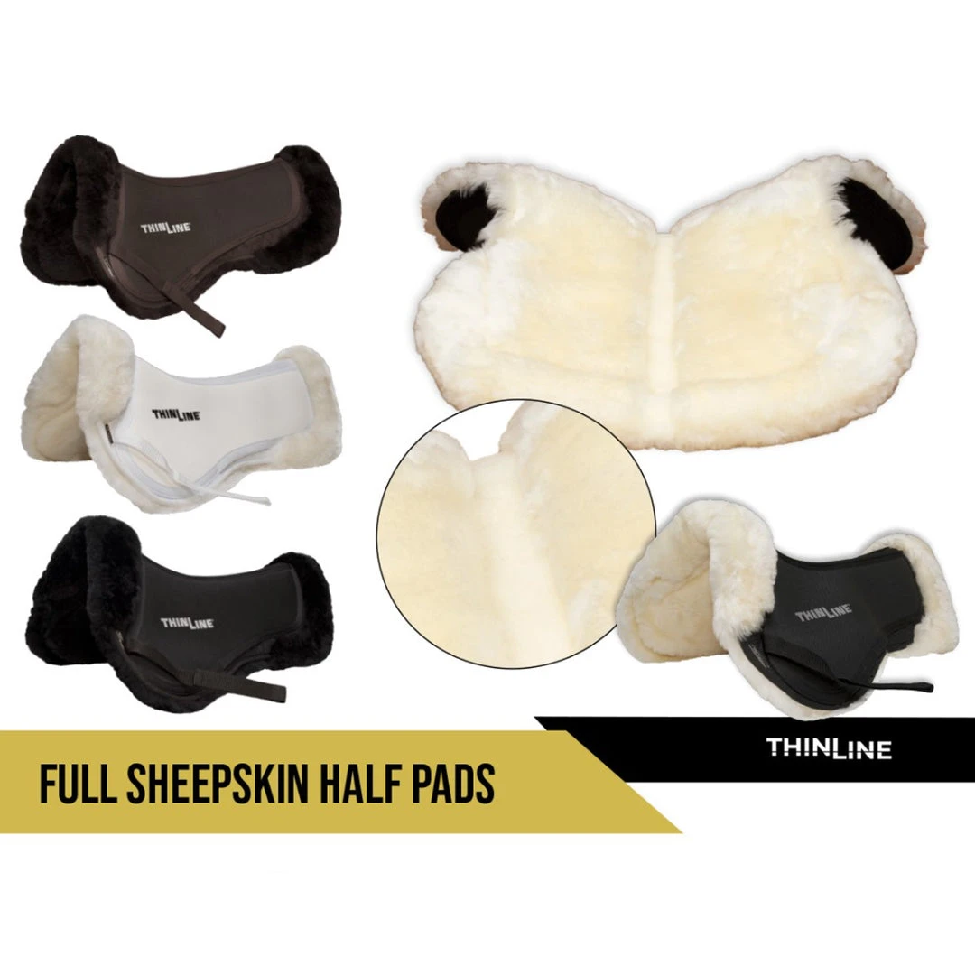 Wholesale ❤️ Saddle Pads & Fittings ThinLine Full Sheepskin Trifecta Half Pad 🎉 8 Saddle Pads & Fittings ThinLine Full Sheepskin Trifecta Half Pad