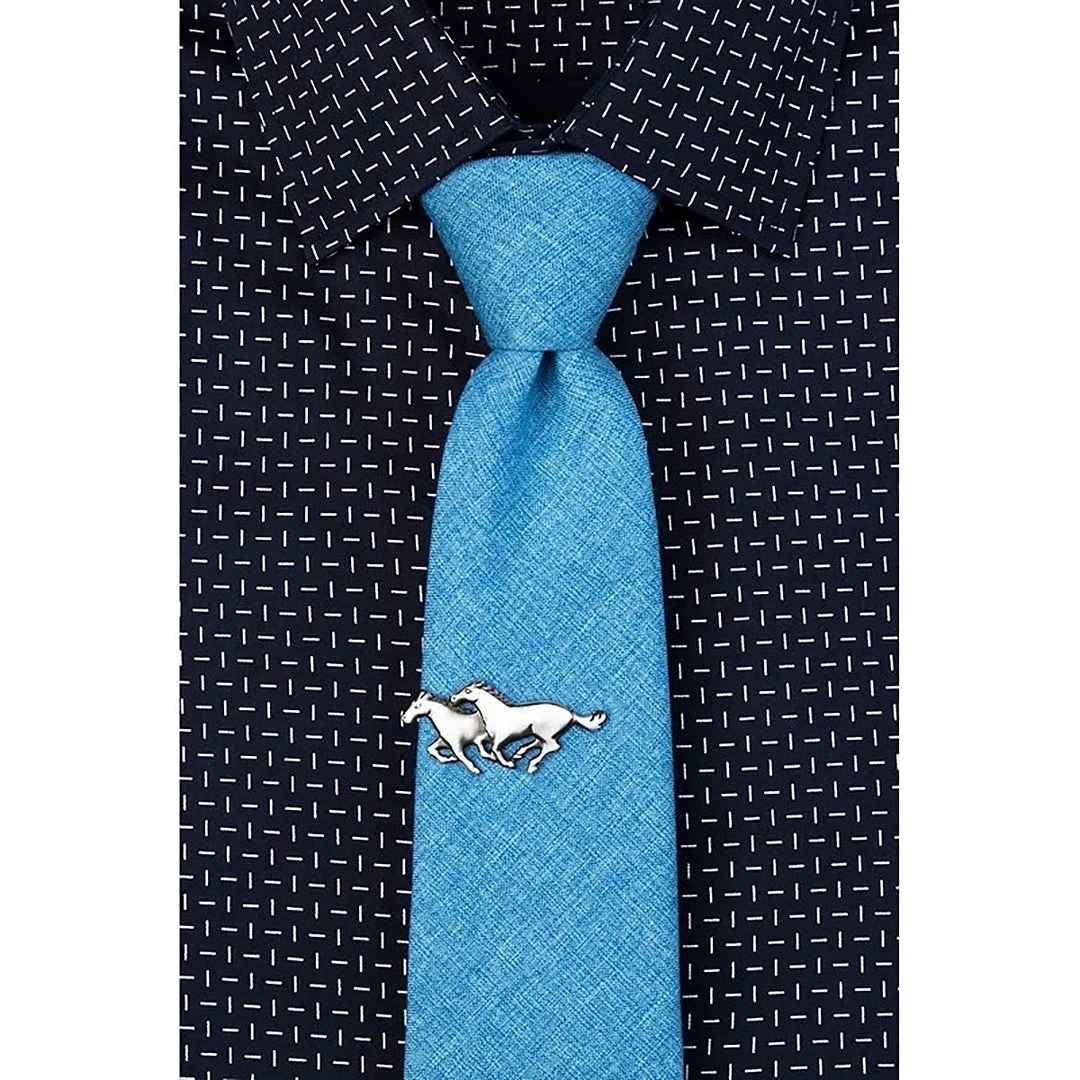 Flash Sale 🔔 Wild Attire Inc. Wild Horses Antiquated Silver Metal Tie Bar ✔️ 5 Wild Attire Inc. Wild Horses Antiquated Silver Metal Tie Bar