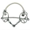 Partrade Metalab Single Joint Twisted Combination Bit With Rope Noseband Horse Bits