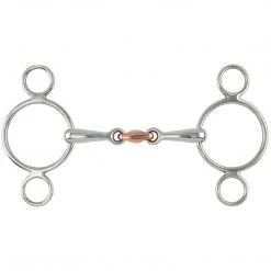 Shires Equestrian Products Shires Two Ring Copper Lozenge Gag Bit Horse Bits