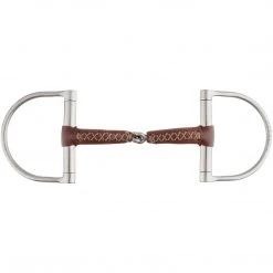 Partrade Metalab Leather Pinchless Big Dee Snaffle Bit