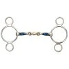 Shires Equestrian Products Shires Blue Sweet Iron Two Ring Gag With Lozenge Horse Bits