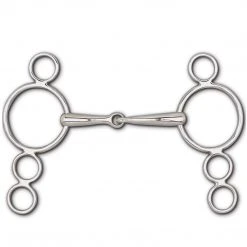 Toklat Originals Horse Bits Toklat Snaffle 4-Ring Continental Gag- 6 1/2" Cheek