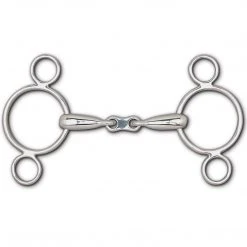 Toklat Originals Horse Bits Toklat Hollow Mouth French Link 3-Ring Continental Gag Bit