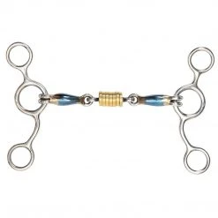 Shires Equestrian Products Shires Blue Sweet Iron Tom Thumb With Roller Link Bit Horse Bits