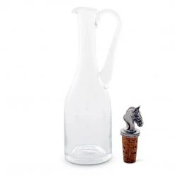 Arthur Court Cruet Bottle With Horse Head Cork Screw Equestrian Decor
