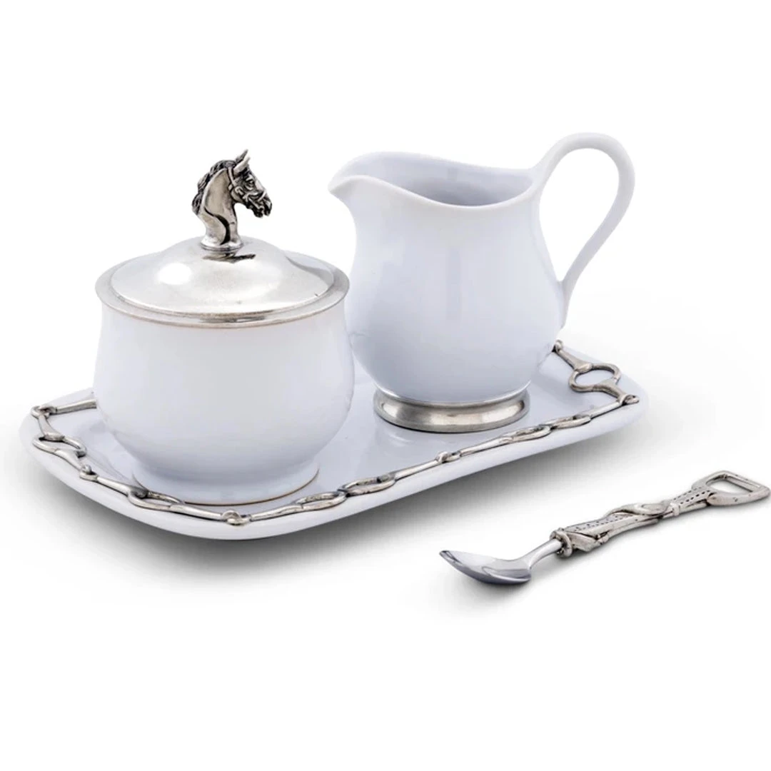 Budget ๐งจ Equestrian Decor Arthur Court Sugar & Creamer Set ๐ 3 Equestrian Decor Arthur Court Sugar & Creamer Set