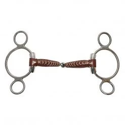 Partrade Metalab Leather Continental Gag Pinchless Bit