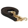 Perri's Leather Lead With Brass Plated Chain Halters & Leads