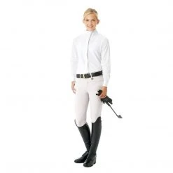 English Riding Supply Ovation Child's Celebrity EuroWeave DX Euro Seat Front Zip Knee Patch Breeches